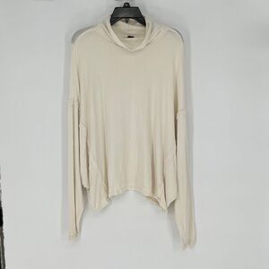 WE THE FREE Women’s Long Sleeve Cowl Neck Top M Cream Soft Knit Free People Boho